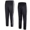 Calça homens esportam calças que administram bolsos de zíper de futebol treinando leggings de fitness respirável 2019 calças listradas de jogging