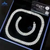 Gioielli hip hop sterling sterling di alta qualità da 10 mm 12 mm Moissanite 18 pollici Collana a catena cubana