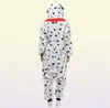 Dalmatian Dog Women039s och Men039S Animal Kigurumi Polar Fleece Costume For Halloween Carnival New Year Party Welcome Drop 1014237