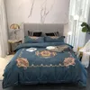 Set di biancheria da letto ricami di lusso da letto da letto foori set cover piumino di cotone egiziano Fedelette piatto 4/7pcs 37