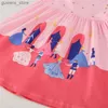 Robes de fille sautant mètres d'été princesse filles robes coton coton manches enfants vêtements pour enfants pour enfants robes de fête