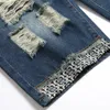 Denim Shorts Jeans for Men Summer Ragged Fashion Versatile Perforated Edges Perforated Hole Ripped Jeans Pants Plus Size 40 240412