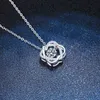 Sier Mossan S925 Stone Six Pointed Star Smart Pendant Fashion Slapen Heart Bone Chain Female Mossan Stone ketting Vrouw