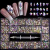 2500st Luxury Shiny Diamond Nail Art Rhinestones Crystal Decorations Set AB Glass 1st Pick Up Pen In Grids Box 21 Shape 240412