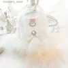 Dog Apparel Do Clothes Summer Thin Cat Princess Dress Towable White Rose auze Weddin Fluffy Skirt Small and Medium-sized Pet Clothin L49