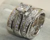 925 Sterling Silver White Clear 5A CZ Stones Wedding Bridal Women Rings Gift Size 5112703232