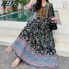 Robe indienne pour femmes broderie d'été chic robes de fête élégante vêtements vintage long maxi bal bohemian plage robe vestidos 240412