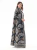 Casual Dresses Miyake Pleated Turndown Collar Vintage Printed Long Sleeve Dress Women 2024 Original Designer Abaya Fashion Looose Coat