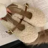 Casual Shoes Winter Korean Style Lamb Hair Outer Wear Flat Single Plus Cashmere Women's