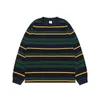 Hurtownia Niestandardowa 100% bawełniana 300 g wagi ciężkiej Unisex Stripe z długim rękawem Hip Hop High Street Style Ogólna koszulka dla mężczyzn