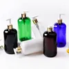 Butelki do przechowywania 12PCS 500 ml pusta plastikowa butelka ze złotą pompą do żelu prysznicowego prasa do przebiegu napędowego mydła płynnego szampon kosmetyczny