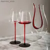 Vingglasögon 4/2/1st Liht Luxury 250-600 ml Crystal Beevel Concave Bottom Red Wine Lass Handmade oblet Champane Cup Artwork Drinkware IFT L49