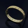 High end designer bangles for vancleff Kaleidoscope Bracelet Thickened 18K Rose Gold Plated Ring with Diamonds Popular Design Fashion Original 1:1 With Real Logo