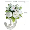 Bröllopsblommor Fairy Bridal Bouquet Ivory Accessories Bouquets Europeiska stil Satinband med spetsar