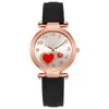 Armbanduhr 2024 Mode Liebe Leder Uhr Ladies Gurt analog Quarz Zifferblatt Temperament Relojes