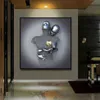 Romantisch metalen figuur standbeeld kunst frame canvas schilderen 3D abstracte posters en prints muurfoto's woonkamer huis decoratie h1246n