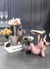 Resin Dog Statue Butler with Tray for Storage Table Live Room French Bulldog Ornaments Decorative Sculpture Craft Gift 2205261599605