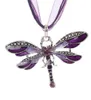 Colar colar de colar de libelfly prateado colar de pingentes de corda vintage colar de corrente para mulheres acessórios GB8187721