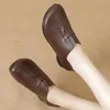 أحذية غير رسمية 2024 امرأة جلدية أصلية تنزلق على نساء شقق moccasins المتسكعون للسيدات الربيع الخريف حذاء كبير الحجم 35-41 E128