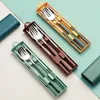 Chopsticks 304 Stainless Steel Portable Tableware Spoon Fork And Three-piece Creative Set Student Travel