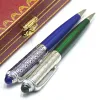 Presente de Natal de Luxúria Pens Conjunto AAA de alta qualidade R Série R CT Metal Ballpond Pen + Bufflinks Men Gem Top Desigh com embalagem de caixa
