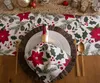 Poinsettia de Noël et motif de verdure de Noël cuisine rectangle de table de table de voleur de vacances de fête de fête rectangle coureur de table