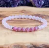 MG1234 6 mm AAA ROZE TOUMALINE Pols Mala Bracelet Dames Zelfliefde Handgemaakte Rose Quartz Jewelry4581685