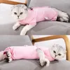 Cat Costumes Recovery Suit Kattunge E-krage Alternativ för katter och hundar Anti Licking Pyjamas Solid Pet Jumpsuits