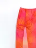 Swimwear pour femmes vintage orange tie dye bikini ensemble femmes bandage licot