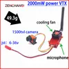 Plus de 10 km 5.8G 48CH VTX 2W Power Microphone Transmetteur + B19 Mini Caméra FPV 1/3 "CMOS 1500TVL 2,1 mm d'objectif PAL / NTSC pour le drone RC