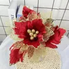 Decorative Flowers Artificial Simulation Christmas Gold Powder Flower El Mall Tree Scene Accessories Arrangement Props Supplies