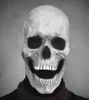 Maska z pełną głową z ruchomą szczęką udarza całą realistyczną lateksową przerażającą szkielet Z L2205303519427