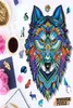 Unieke houten puzzel dierenspuit puzzels Mysterieus wolf puzzels geschenk voor volwassenen kinderen educatieve puzzel cadeau interactief speelgoed 216162279