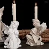 Kaarsenhouders hars Europese schattige kaarsentafel Nordic Angel Valentijnsdag Kerstmis Pe de Vela Tealight