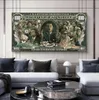 Graffiti Street Money Art 100 Dollar Canvas Painting Plakaty i nadruki Wolf of Wall Street Pop Art for Sali Decor4538679