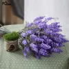 Decoratieve bloemen nepbloem 5 hoofden provence lavendel kunstmatige zijden banch bruids houder thuis bureau bloemenpot bruiloft decor paars flore