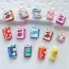 Dekorativa figurer 100st Cartoon Milk Box Juice Beverage Coffee Can Harts Charm Flatback Cabochon Diy Scrapbook Telefon Crafts Decor