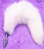 Schroefpluggen Fox Tail Spiral Butt Anal Plug 35cm Lange echte vossenstaarten Metaal Anal Sex Toy9990221