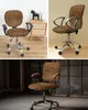 Leopard Print Elastic Armchair Computer Chair Cover Stretch Removable Office Chair Slipcover Living Room Split Seat Covers