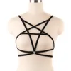 Sexy verstelbare SM Harnes blote borst bondage verbinding Hollow Out Women Halter Brassiere Sans Bretelle Porn Underwear Lingerie