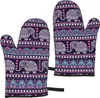 2 PC Set Oven Mitts Tribal Ethnique Elephant Mandala Elephant Baking Glove For Cooking Bbq Four Gants Kitchen Gants Gants For