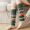 Autumn Winter New Leg Warmers Girl Women Foot Cover Knitted Wool Boots Cover Christmas Snowflake Warm Socks Leg Warmers