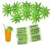 Einweg -Geschirr 50 PCs gefertigtes Regenschatz Obstteller Einsatz Cocktail Dekoration Dekorative Kuchen Flamingo Ananas Coco