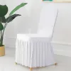 1/2/4 / 6pcs Couvertures de chaise de jupe plissée Spandex Party Mariages Banquet Polyester Couvre Hôtel Home Decor Home Decor Chair Couvre