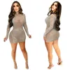 Casual Dresses Diamond Women Dress Sexy Party BodyCon Short Black