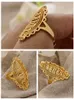 Anelli di colore dorato indiano Dubai per donne Nigerian Wedding Etiope Luxury Finger Rings Regalo per feste