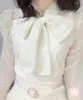 Women's Blouses Japanse stijl schattige korte puff mouw vetergarenhirt 2024 zomer mijn serie massa geproduceerde zoete lange blouse
