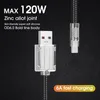 6A 120W USB C Cable Zinc Alliage Téléphone Fast Charging Cordon pour Xiaomi Samsung Huawei Cordon de données USB Type C USB Type C
