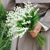 Decorative Flowers 6Pcs Artificial Lily Of The Valley Plastic Flower Romantic White Country Wedding Bridal Bouquets Home Decor Fake