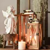 Dekoratif figürinler şeffaf mum tutucular lamba lüks cam büyük bahçe fener velas dekorativas ev dekorasyonu